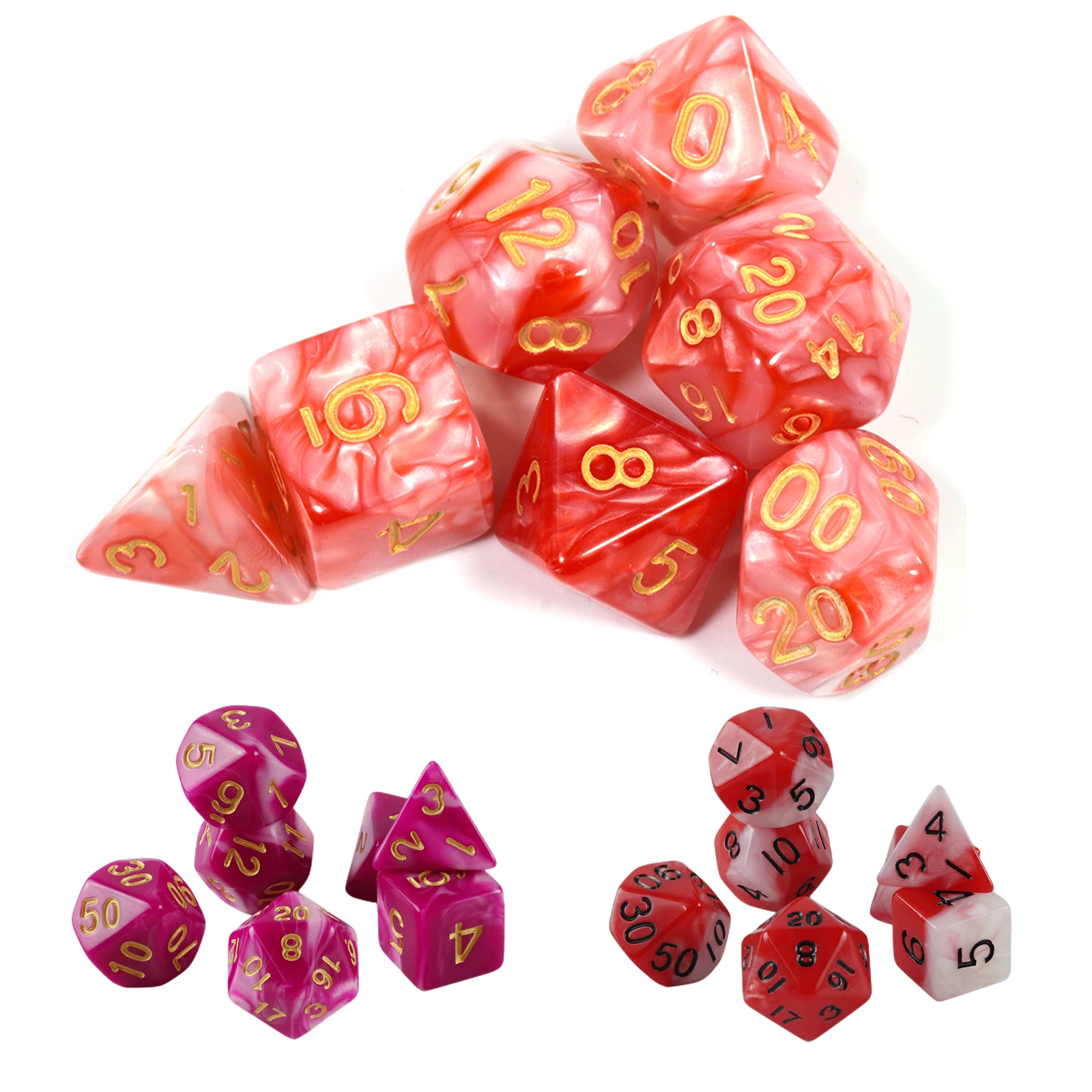 

7pcs DND Polyhedral Dice Set Mix Colour D4-D20 Board Game Role Playing Table Dice for RPG