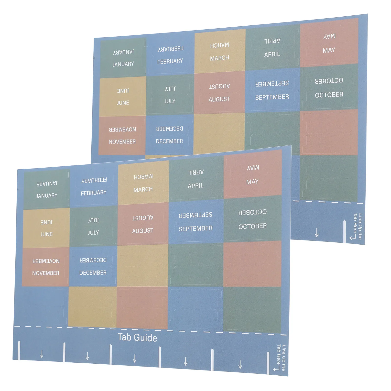 

2 Sheets Monthly Planner Tabs Self Adhesive Index Stickers for School Office Students Planners Journals Notebooks Organizing