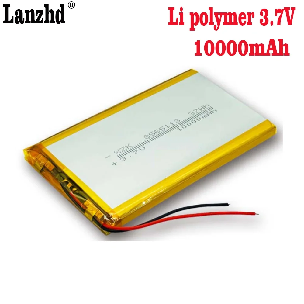 1-12pcs 8565113 3.7V 10000mAh Lithium Polymer Batteries Lipo Cell For Mobile Power LED Lamps Tablet PDA E-book GPS Power Bank