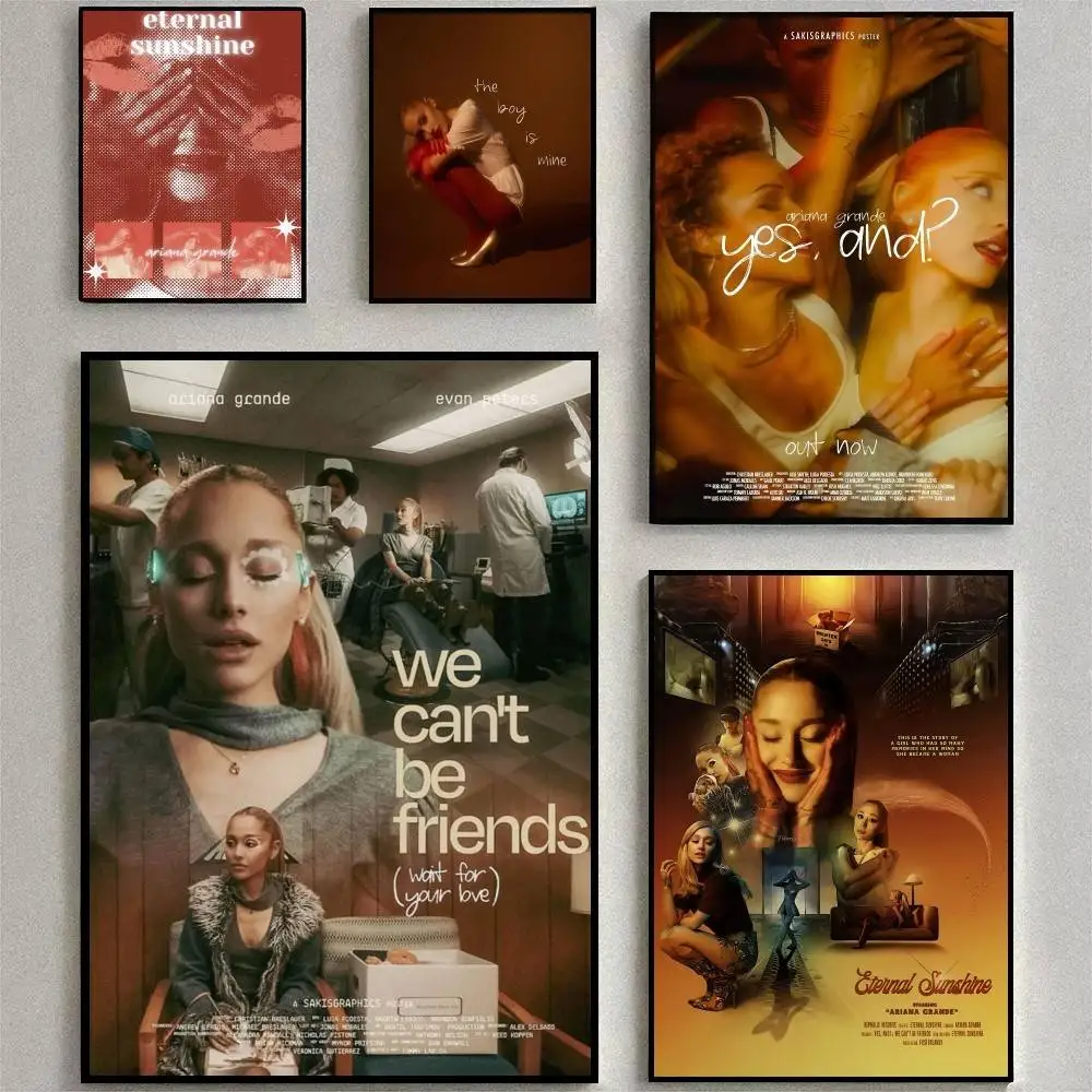 1pc Grande Eternal Sunshine A-Ariana Singer Poster HD Home Decor Sticky Wall Waterproof Home Living Room Bar Aesthetic Decor