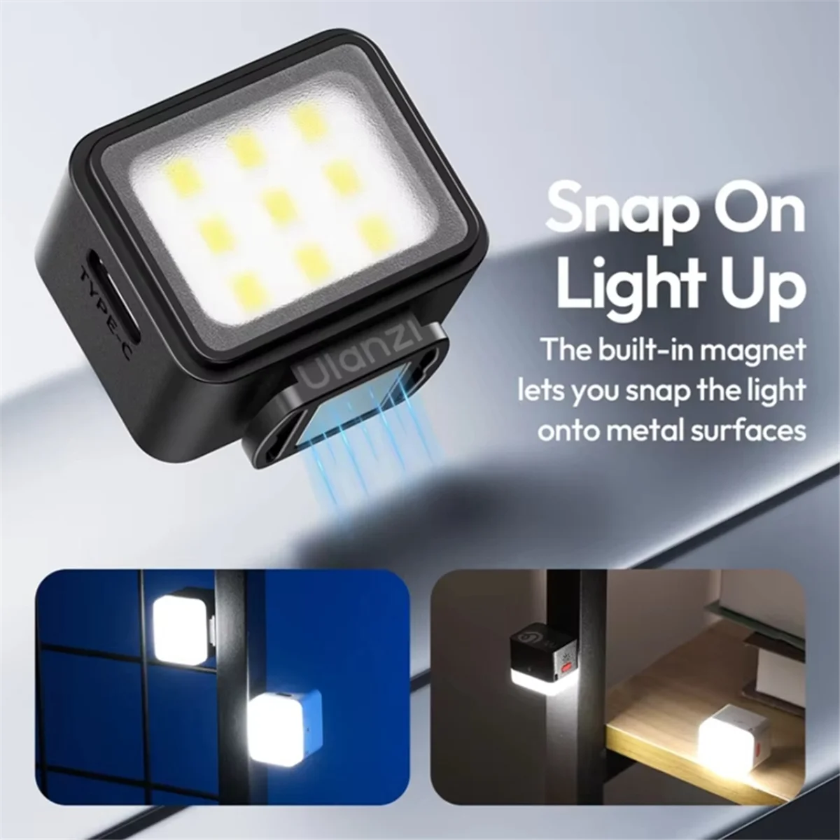 

New 3C- DG01 Cube Light for 3 Fill Light Video Light for Smartphone Camera for Action 5/4/3 Black