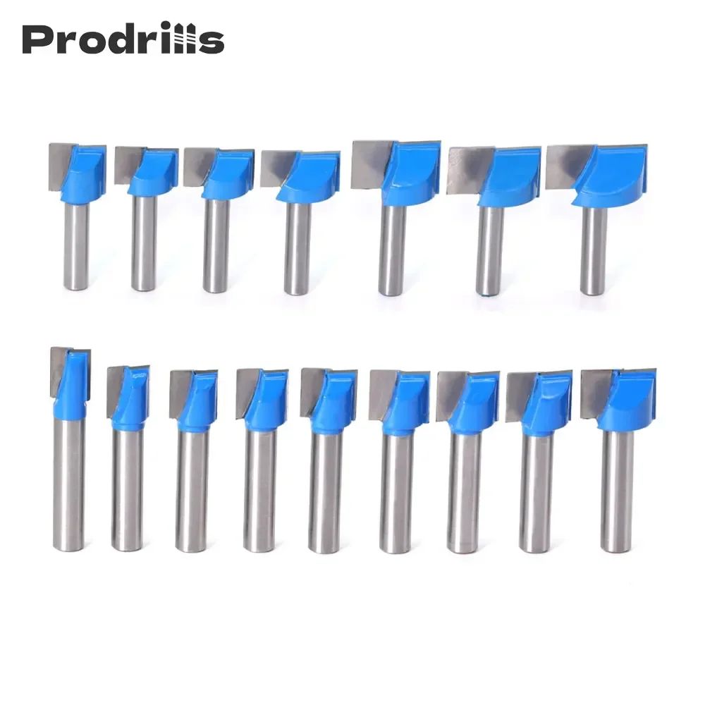 Prodrill 1Pcs Dia 8mm Shank Bottom Cleaning Router Bit, 2 Flutes Carbide Tipped Cutter Uncoated for Woodworking