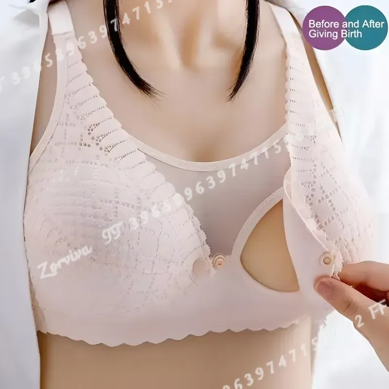 Wireless Soft Front Opening Nursing Bra for Pregnancy and Postpartum Daily Wear Shapewear Comfortable Supportive Maternity