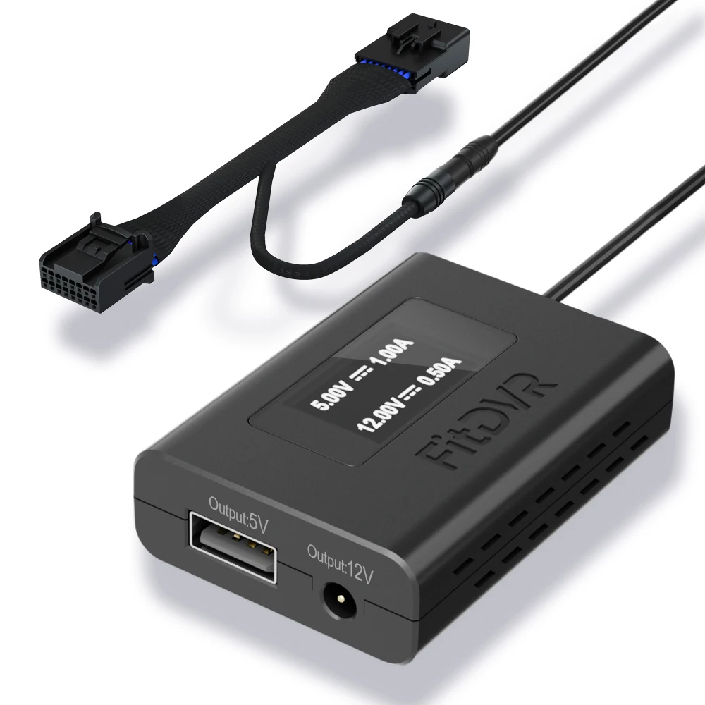FitDVR Dash Cam Adapter (16-Pin) for Toyota & Lexus, LED Display, USB Power Source, Car DVR Accessories, Easy to Install, D3-011