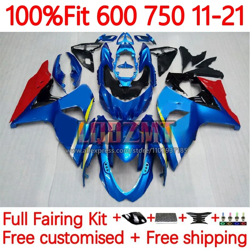 Injection For SUZUKI GSXR 600 750 CC K11 GSXR600 11 12 13 14 15 16 GSXR750 2017 2018 2019 2020 2021 Factory blue Fairing 98No.3