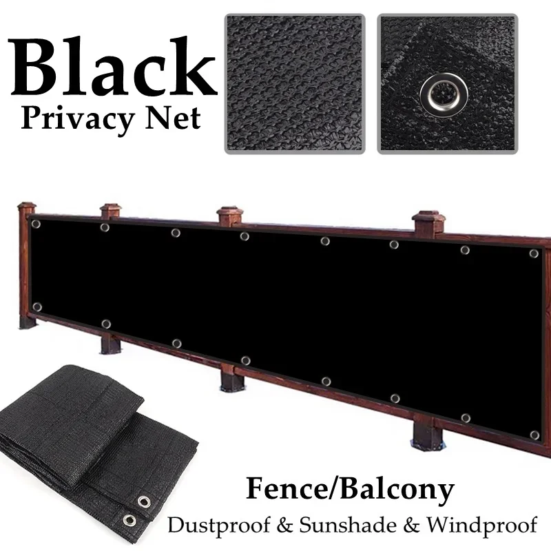 

Black HDPE Balcony Privacy Net Rail Fence Shielding Anti-UV Windproof Apartment Balcony Protection Terrace Shelter Privacy Net