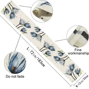 Tulip Linen Table Runner, Farmhouse style, dining table decoration, interior and outdoor, 13x7 0 inch 8 Main Sales Table Path - №6