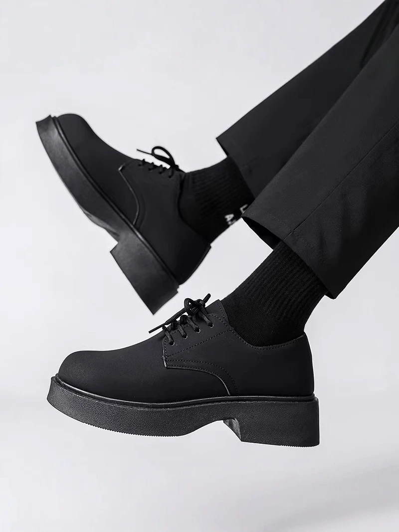 

Men's Shoes Business Casual Thick Bottom Heightening British Style Leather Shoes Comfortable Breathable Sporty
