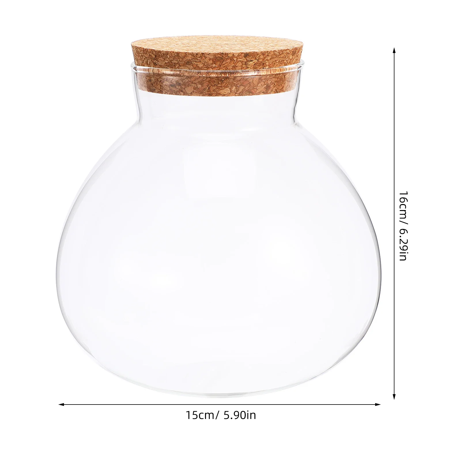 لتقوم بها بنفسك الزجاج زجاجة بيئية مستديرة 15x16 سنتيمتر شفافة المشهد الصغير تررم زجاجة نبات الطحلب ديكور المنزل #3