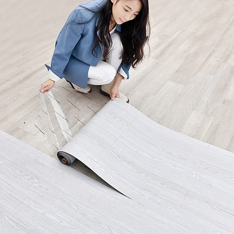 Sself-adhesive floor sticker Thicken Wood Grain Floor Wallpaper 3D Wall Sticker Waterproof home decoration wear-resistant sticke