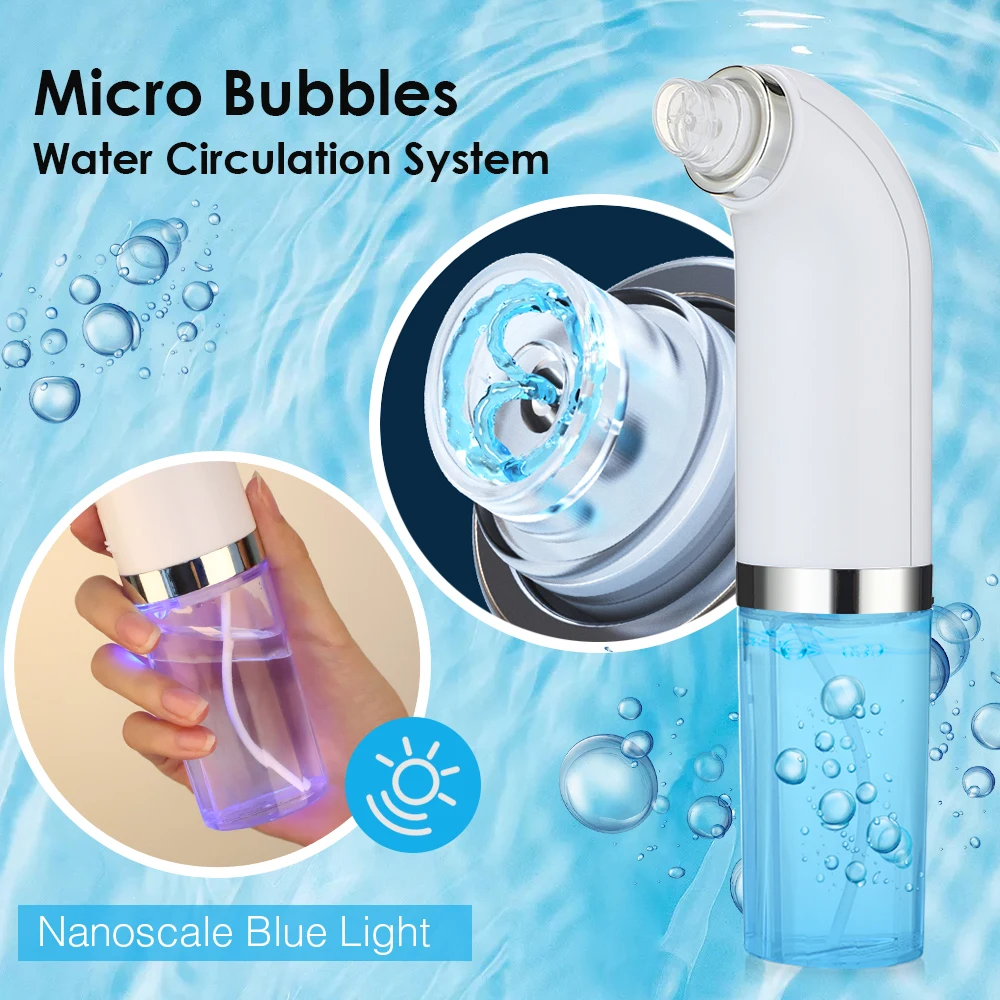 Electric Small Bubble Blackhead Remover Water Cycle Pore Acne Pimple Removal Vacuum Suction Facial Nose Cleaner Tool Skin Care