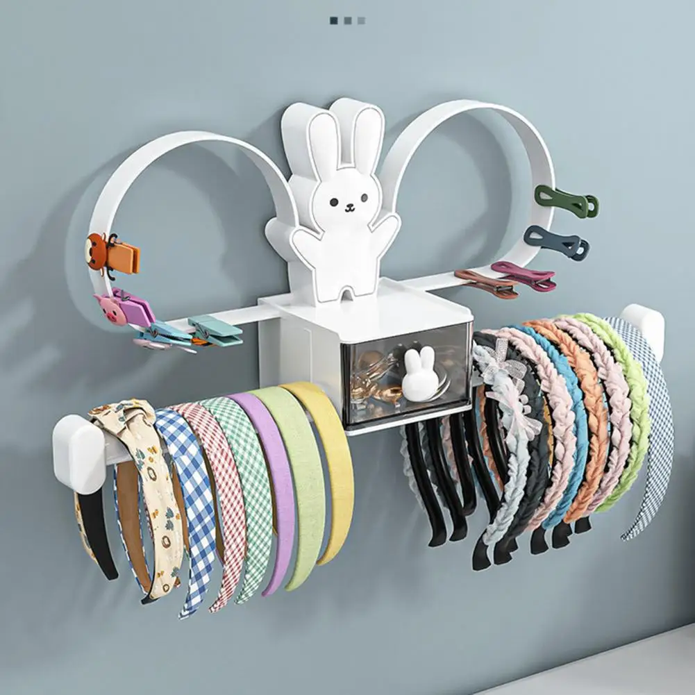 

Hairband Storage Holder Hairband Storage Rack Multifunctional Cartoon Rabbit Hair Accessories Holder Wall Mount for Headbands