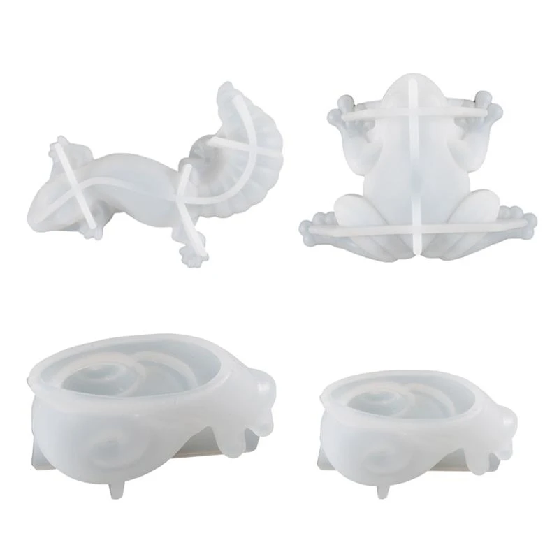

A52E Diy Handmade Products for Frog Lizard Snail Animal Silicone Mold Scented Gypsum Ornaments Drop Glue Resin Mold for Decor