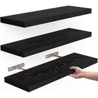 Wooden Hanging Storage Rack Durable Wall Mounted Hanging Wall Shelves Invisible Brackets Rectangular Floating Shelves Bathroom