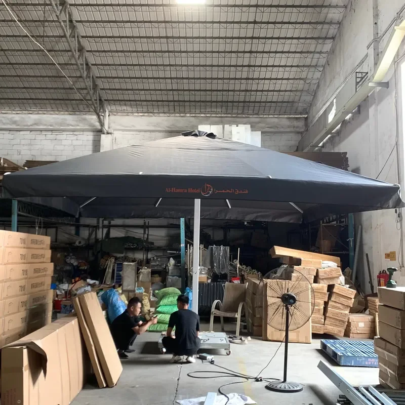 Large Radii Foldable Heavy-Duty Parasol Umbrella for Outdoor Garden Courtyard Hotel Restaurant Outdoor Furniture