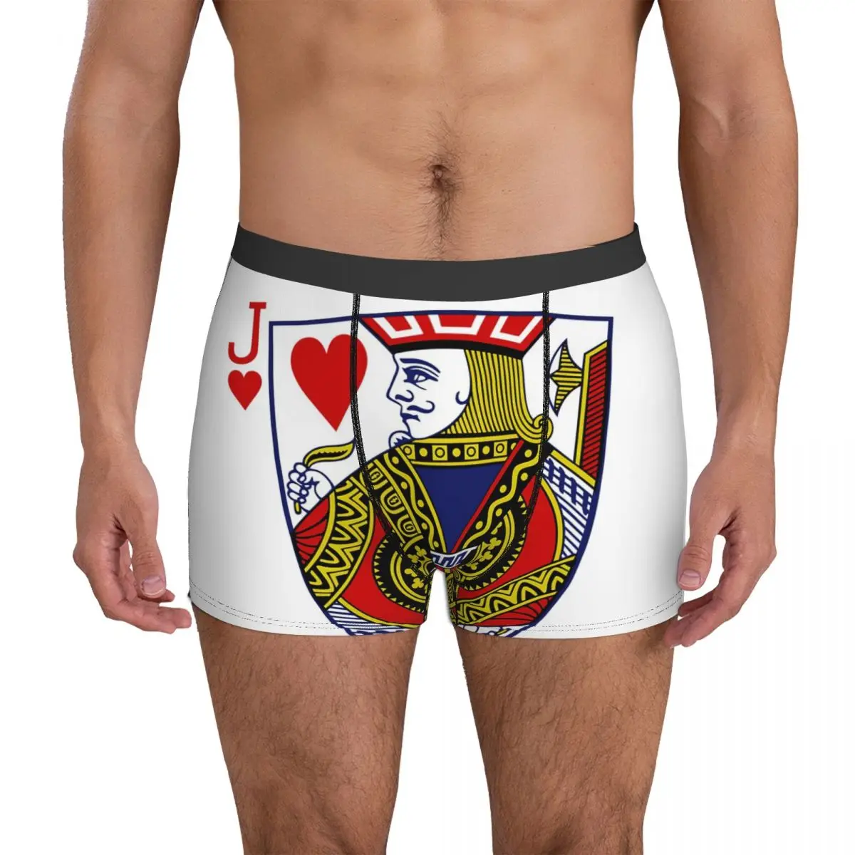 

Jack Of Hearts Playing Card Underpants Breathbale Panties Male Underwear Print Shorts Boxer Briefs