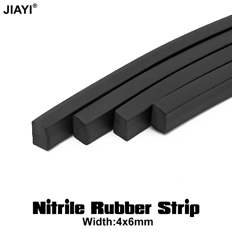 2/5M Black Solid Nitrile Rubber Seal Square Strip Insulation NBR Sealing Section Strip For Marine 4mmx6mm Oil Heat Resist