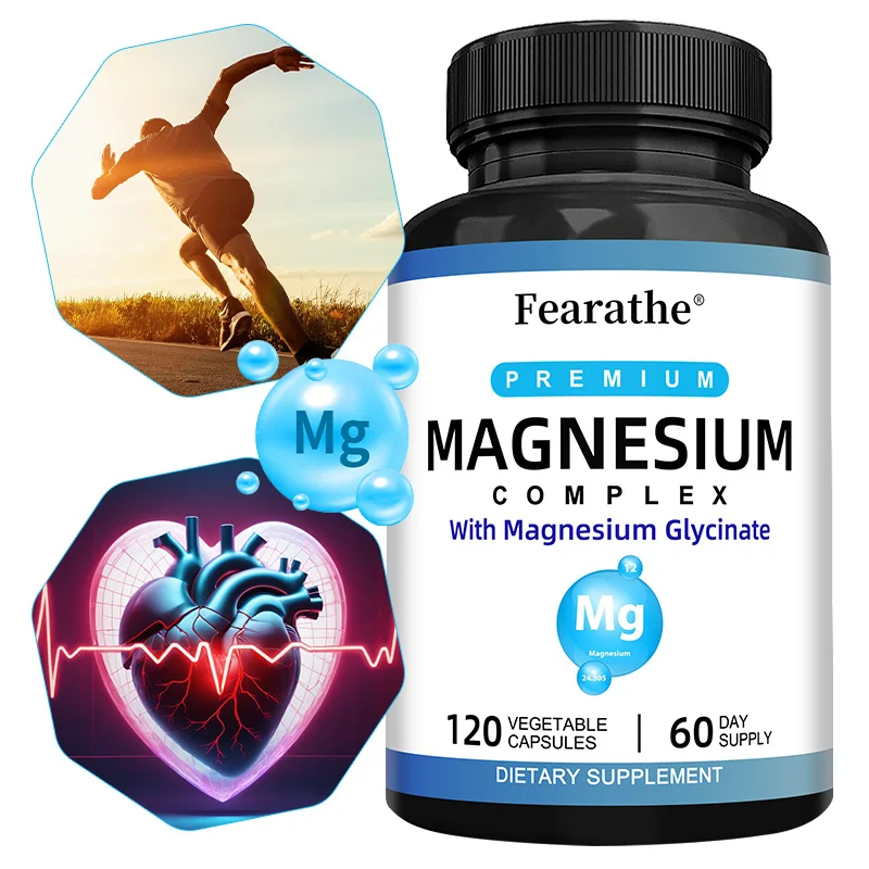

Magnesium Complex, Ultra Strength, Max Absorption, Magnesium Supplement for Nerves, Bone & Heart Health, Non-GMO, 120 Capsules