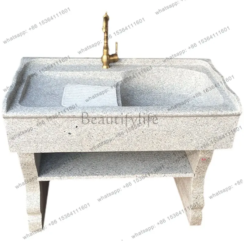Household balcony laundry pool with washboard Outdoor courtyard integrated laundry sink
