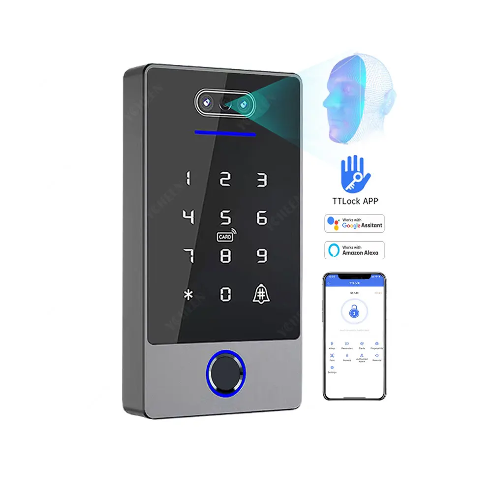 

3d Face Recognition Access Control System Biometric Fingerprint Waterproof Access Control Products Card Nfc TTlock App Control