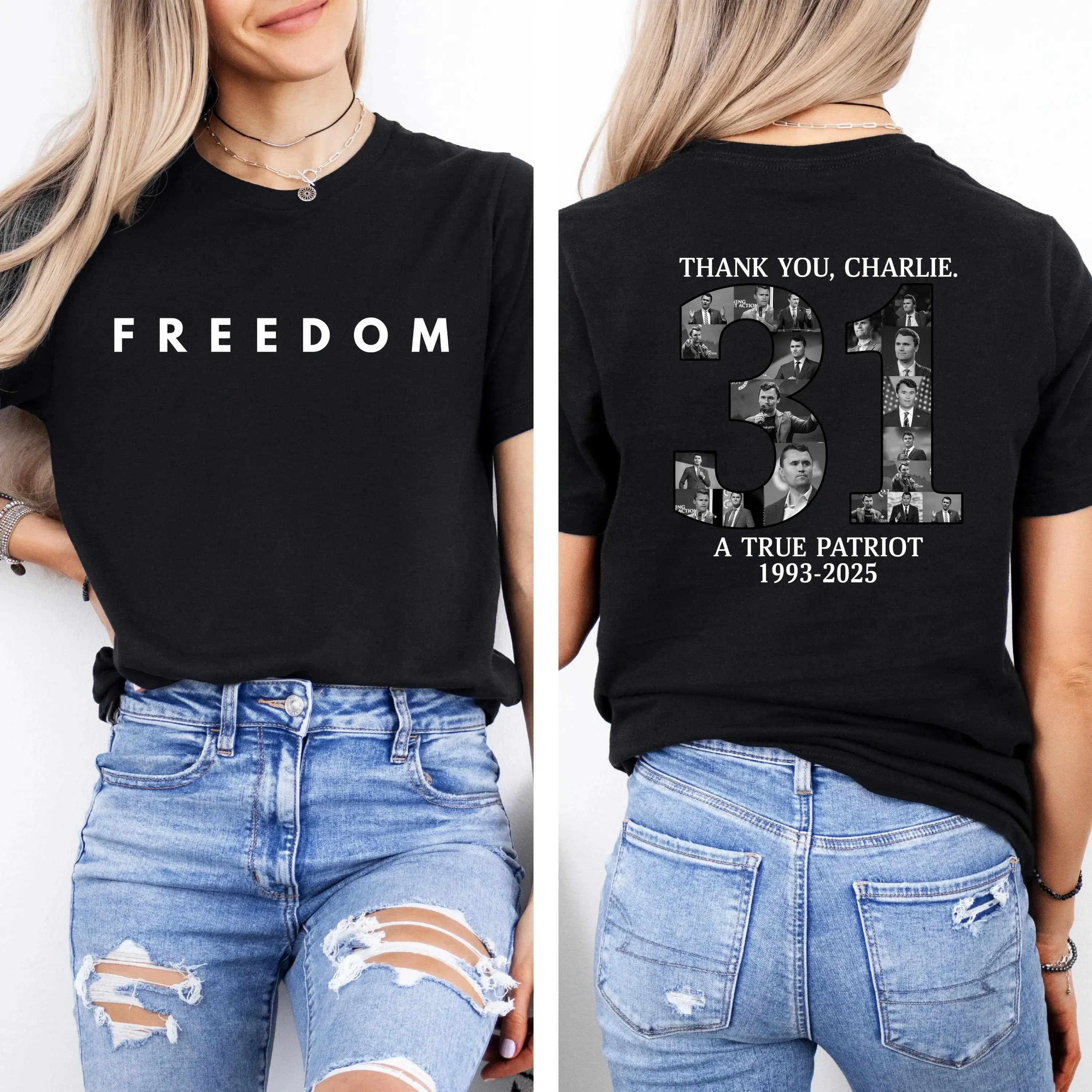 Chemise de liberté Charlie Kirk Point tournant Chemise américaine Chemise Charlie Kirk Restez dans la paix Chemise commémorative Charlie Kirk