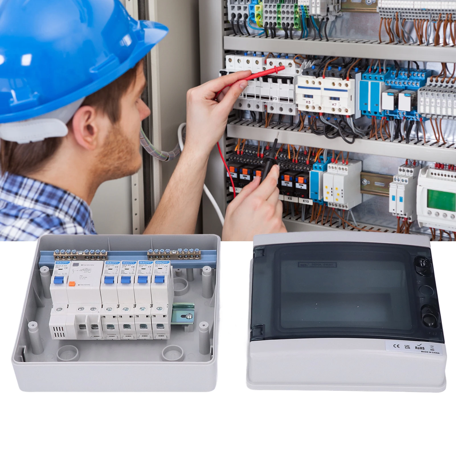 

Всепогодная распределительная коробка Водонепроницаемая европейская 4 автоматические выключатели MCB для караванов 230 В Всепогодная распределительная коробка