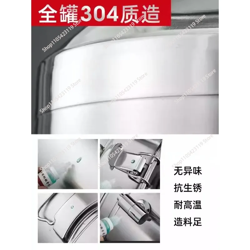 11L Stainless Steel Milk Bucket 2.64 Gallon Can with Sealed Lid for Milk and Wine Liquid Storage 304 Grade Wine Pail