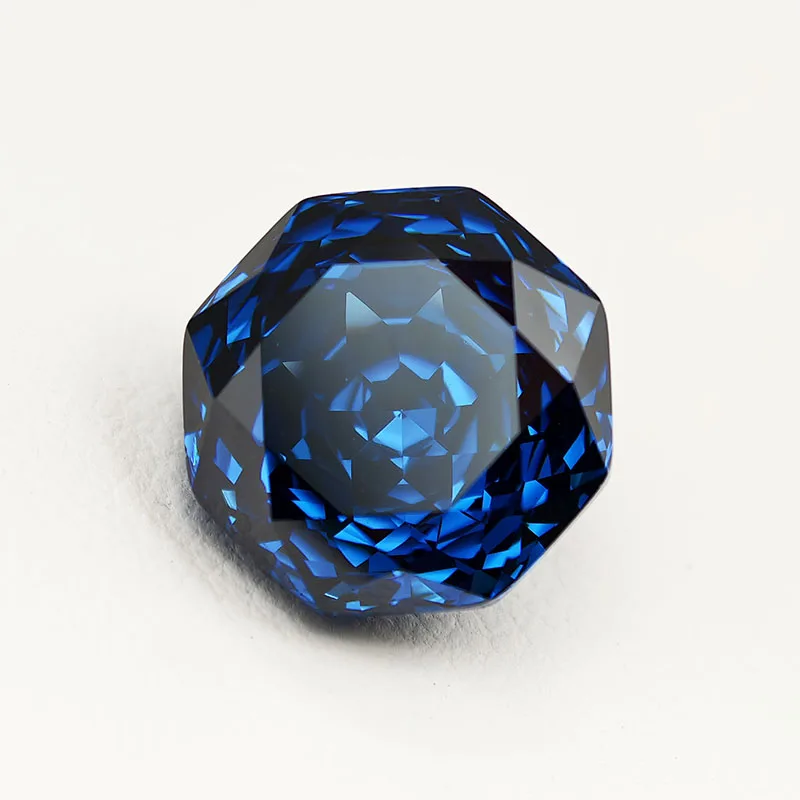 New 5A Royal Blue Color Millennium Octagon Rose Cut Cubic Zirconia Gemstones for Jewelry Making