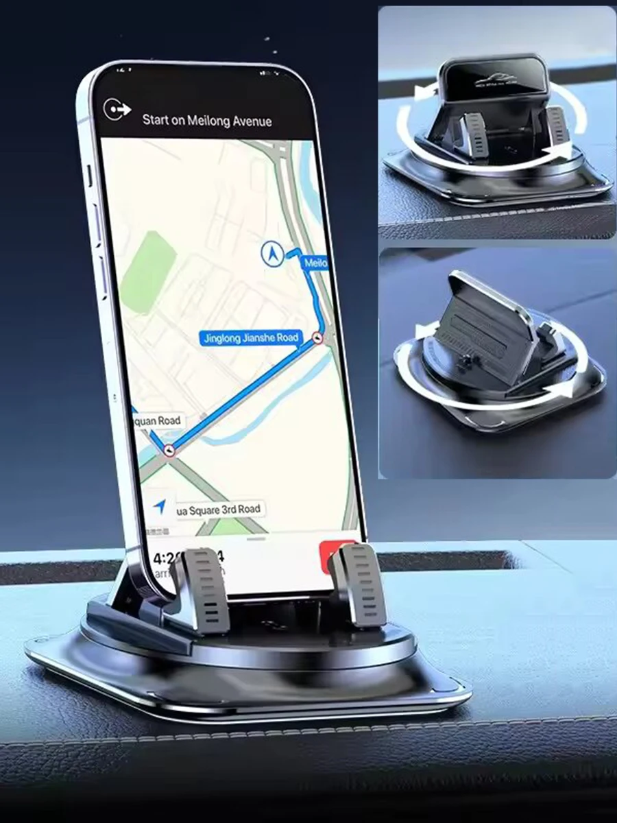 Universelle Auto-Handyhalterung Rutschfester Silikon-Armaturenbretthalter 360-Grad Freie Rotation Head-Up Navigationsständer für Mobiltelefone
