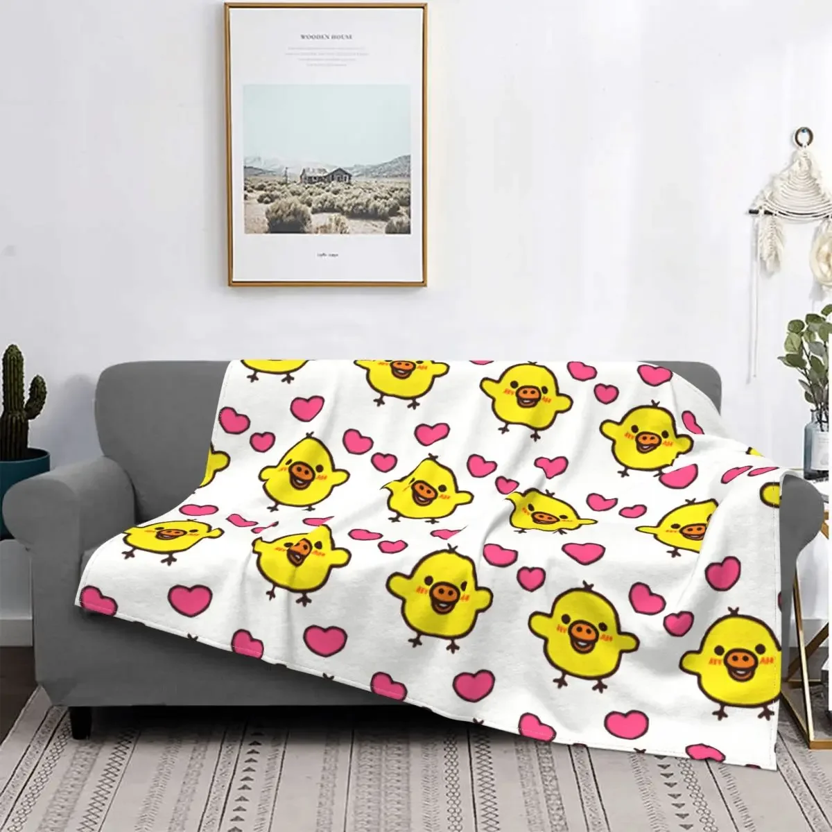 Lovely Kiiroitori Chick Rilakkuma Cute Blanket Fleece Multifunction Warm Throw Blanket for Bedding Couch Bedding Throws