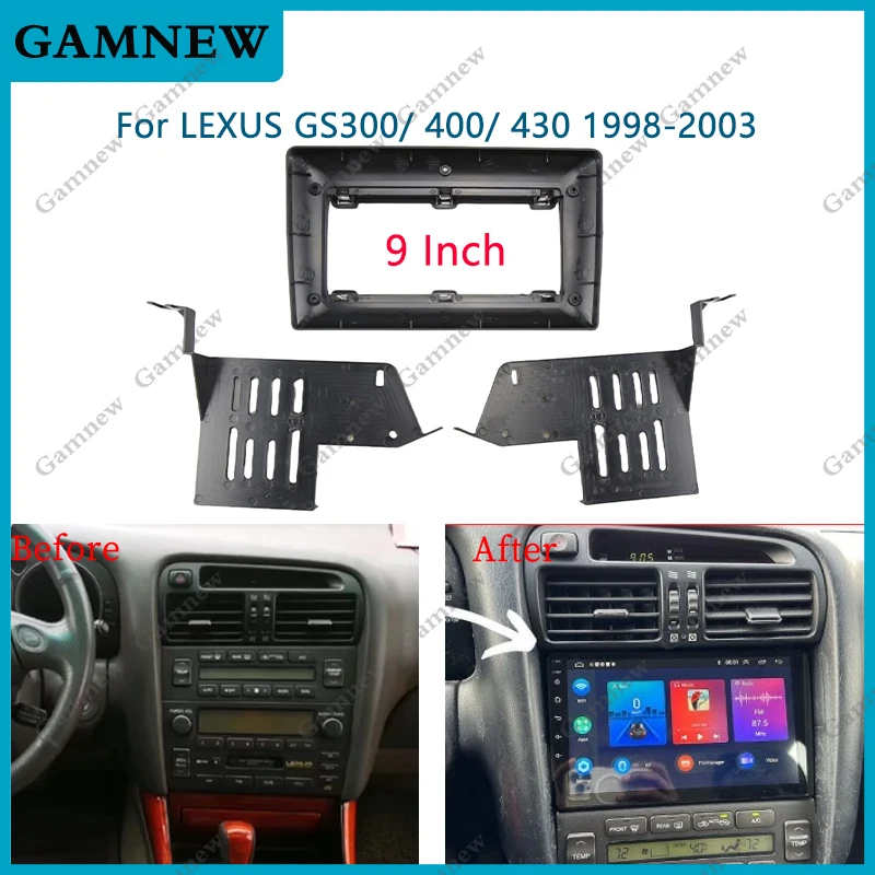 9 Inch Car Frame Fascia Adapter Android Radio Dash Fitting Panel Kit For LEXUS GS300/ 400/ 430 1998-2003