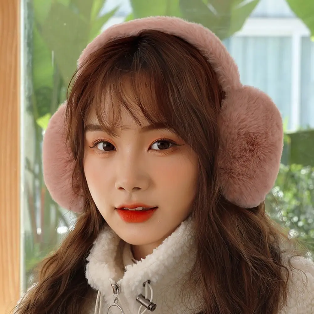 Cute Warm Ear Warmer Folding Solid Color Winter Earmuffs Thickened Cold Protection Ear Cover Women