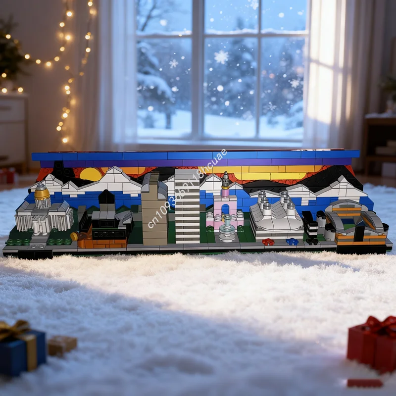 

815 шт. MOC Denver Skyline Модель заката Строительные блоки Сборка Рождественский подарок Креативные игрушки Идея Образовательный кирпич Дети День рождения