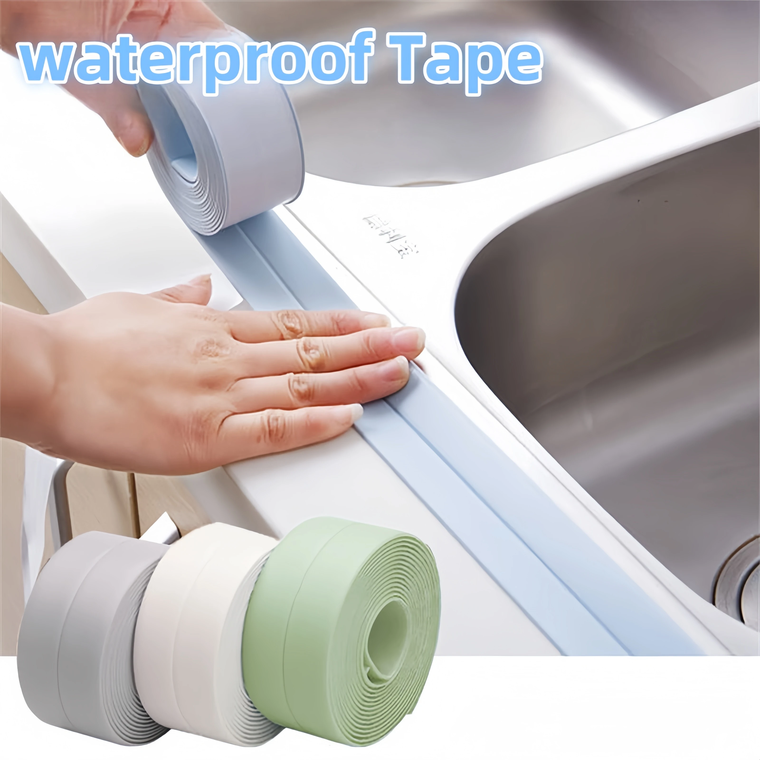 Kitchen Is Mildew-proof and Waterproof, Prevents Liquid From Flowing Into Gaps and Is Easy To Clean. Toilet Tile Caulking Tape