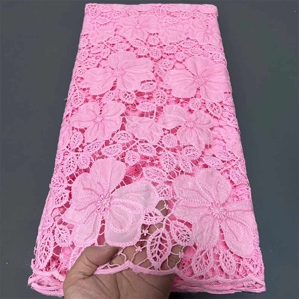 

2025 African Nigerian High-Quality Sequins Tulle for Prom Dresses Lace Fabric Embroidery Net Cloth Beads Sewing 5Yard ZJ083