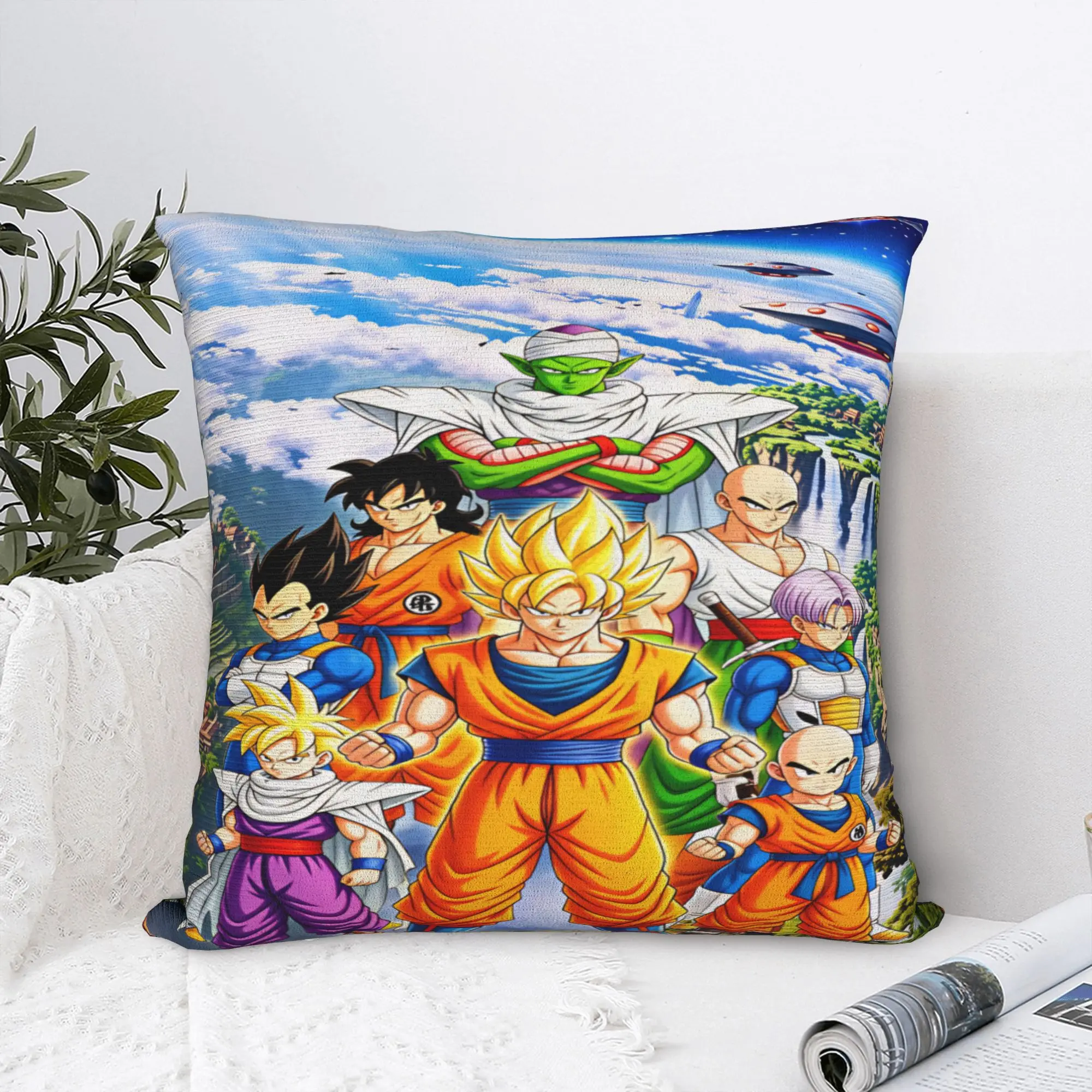Pillow Case Anime D-Dragons B-Balls  Square  Pillow Cover For Sofa Home Decoration Retro Trendy Pillowcases