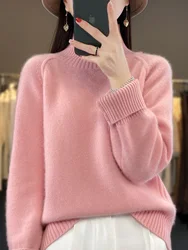 Women Turtleneck Sweater Autumn Winter Thick Pullovers 100% Merino Wool Solid Cashmere Knitwear Female Basic Clothes Korean Tops