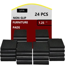 24 Uds Syiniix almohadillas antideslizantes para muebles, pinzas de espuma de goma autoadhesivas de 1,25 pulgadas, almohadilla antideslizante con fieltro para quedarse en Pla