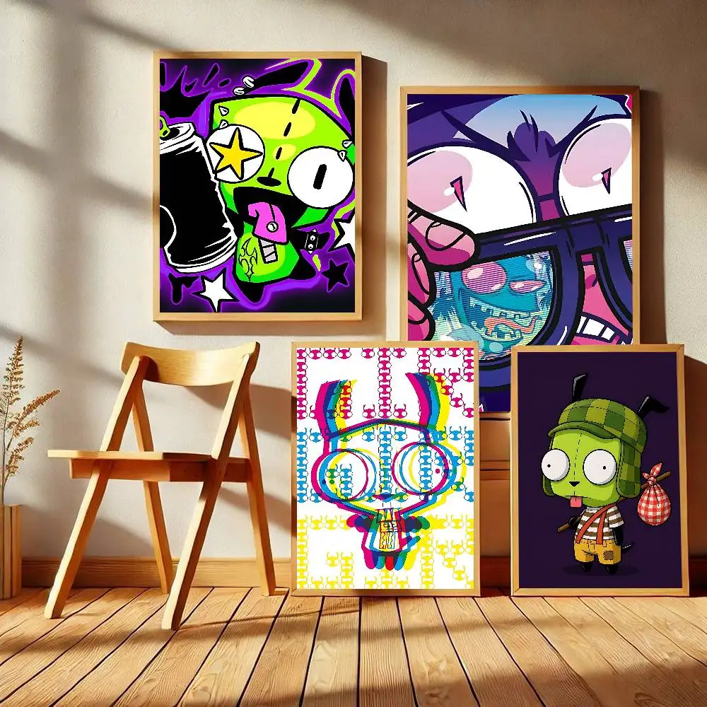 Cartoon Invader Zim Anime Posters Sticky HD Quality Wall Art Retro Posters for Home Kawaii Room Decor