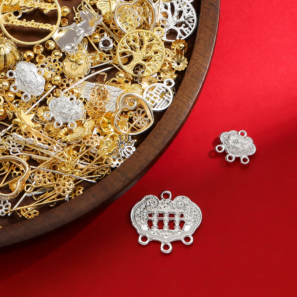 20/50grams Alloy Metal Jewelry Findings Material with CCB Beads Frame for DIY Earrings Bracelet Jewelry Making Accessories