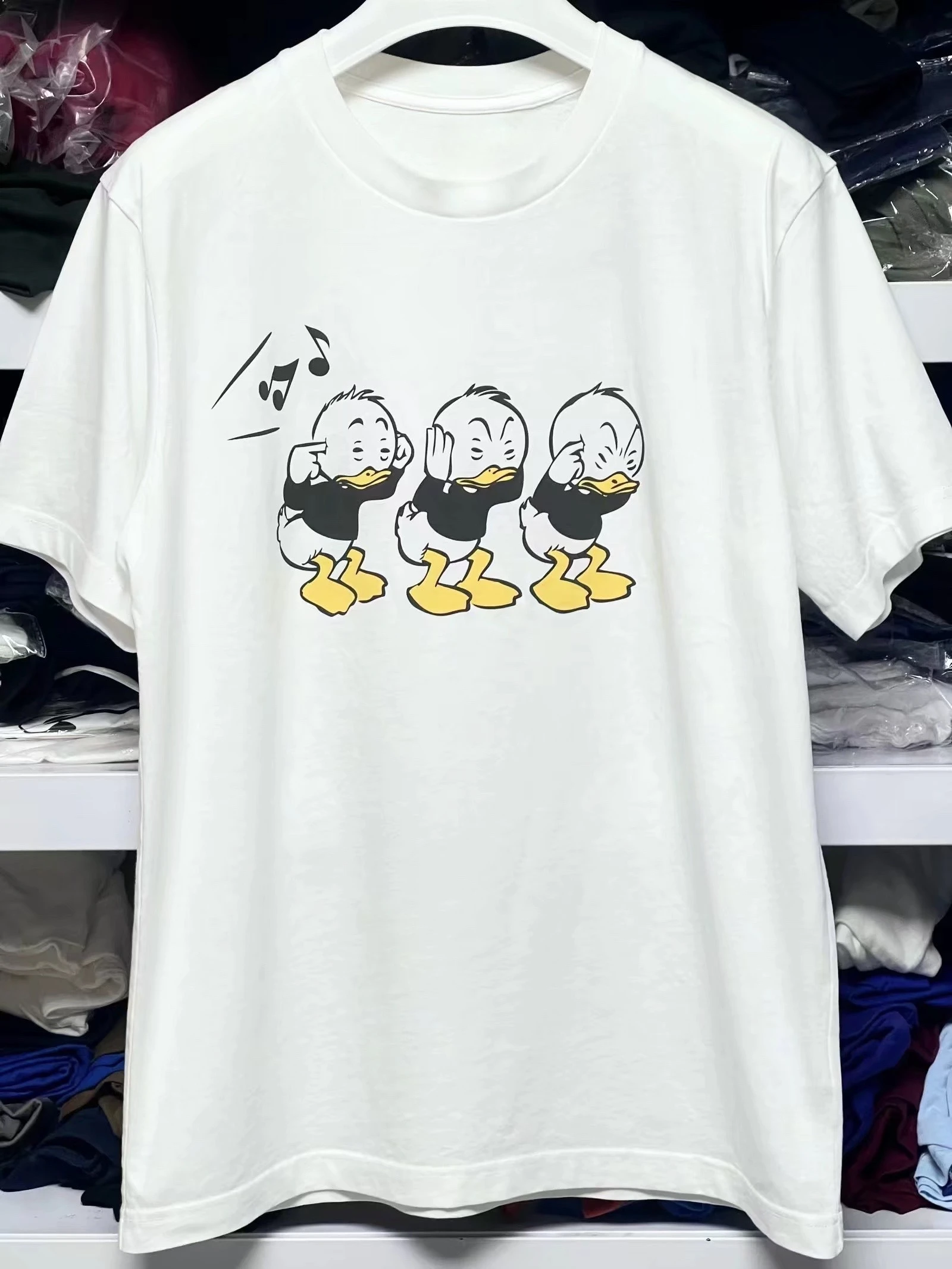 

Disney Donald Duck Nephew Printed T-Shirt Men's Cotton Crew Neck Short Sleeve Universal Four Seasons Couples Wear Daily Clothing