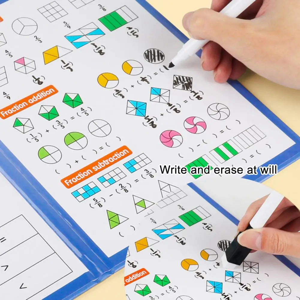 1/2 ensembles enfants fraction magnétique apprentissage jouets mathématiques livre en bois ensemble Parish aides pédagogiques apprentissage arithmétique jouets éducatifs