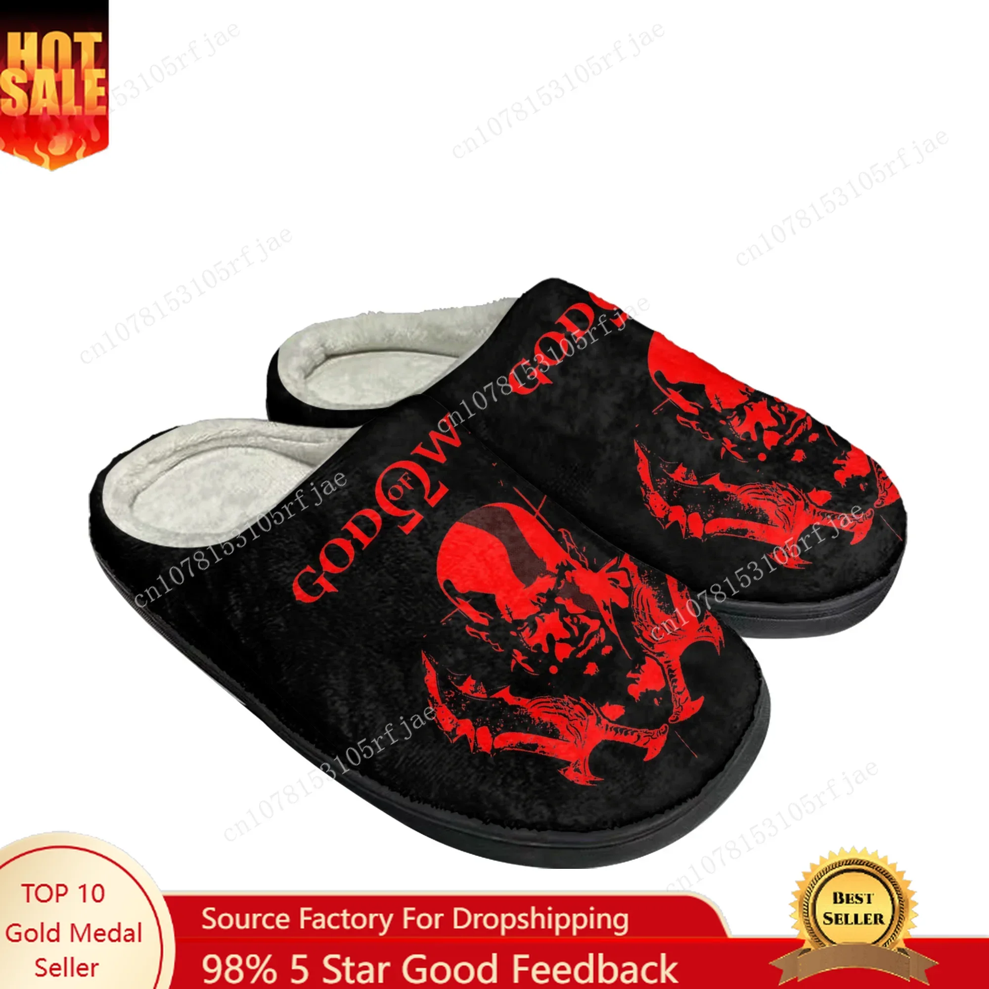 

God of War Custom Home Cotton Slippers Cartoon Game Men Women Teenager Plush Bedroom Casual Keep Warm Shoes Tailor Made Slipper