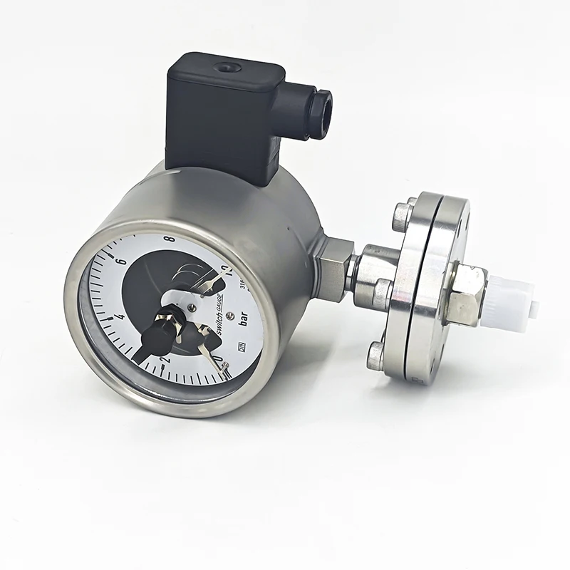 PGS23 Liquid Filled Shockproof Stainless Steel Contact Pressure Gauge, Glycerin Damped Bourdon Tube Gauge for