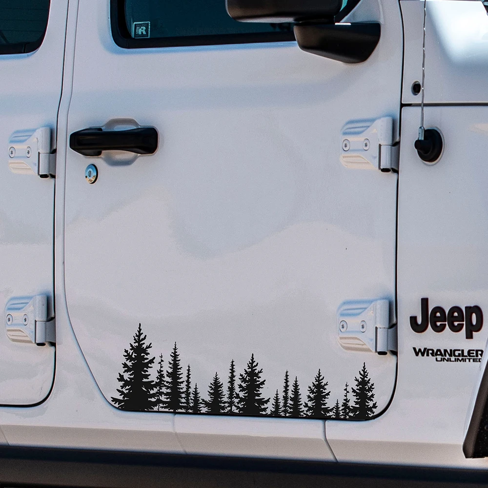 ملصق سيارة فينيل على شكل شجرة ، تخييم RV ، في الهواء الطلق ، أشجار ، غابة ، نافذة ، ملصق مصد للصدمات ، ضبط قطع غيار السيارات ، إكسسوارات
