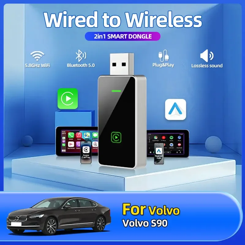

Fashion Smart Mini Box Wireless CarPlay Android Auto Adapter USB Dongle Plug And Play Universal Car Accessories For Volvo S90