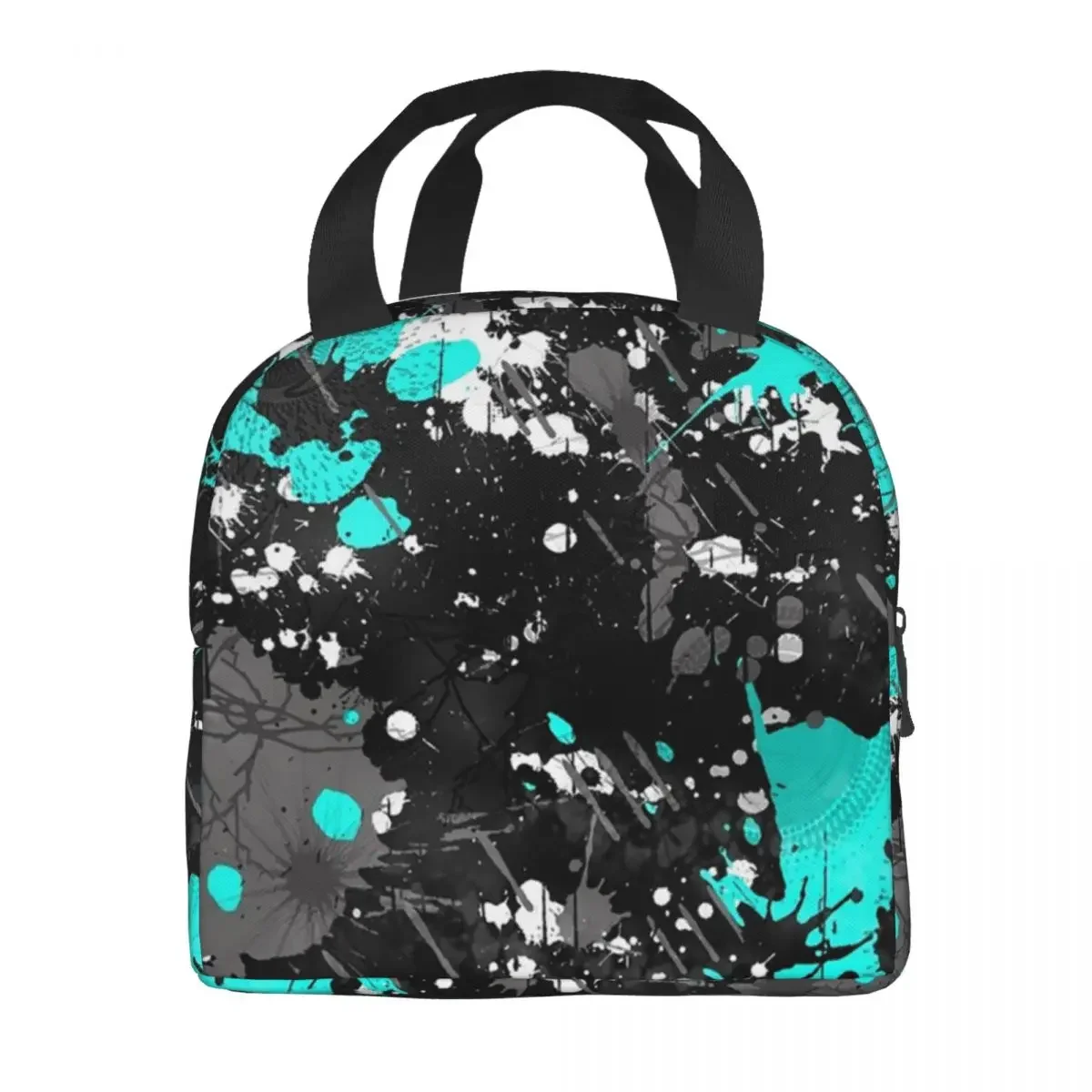 Custom Splatter Galaxy Digital Art Lunch Bag Women Cooler Thermal Insulated Lunch Boxes for Adult Office