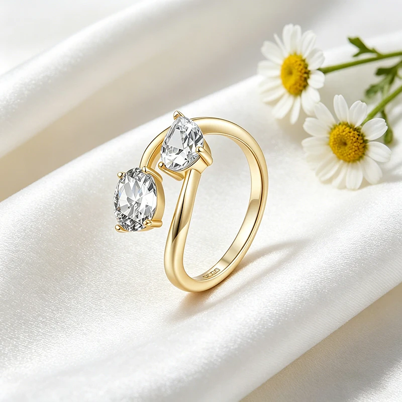 D-color vvs1 6*8mm moissanite ring female proposal wedding ring 100% S925 sterling silver jewelry gifts of high quality.