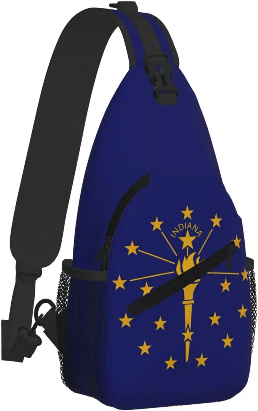 Flag print Small Sling Backpack Crossbody Sling Bag, Chest Bag Daypack Fanny Pack for Outdoors Reusable Multipurpose