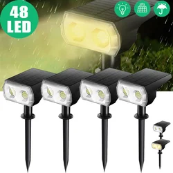 48 LED Solar Light Outdoors Solar Panel Lamp Landscape Spotlights Waterproof Street LED Lights for Garden Yard Patio Decoration